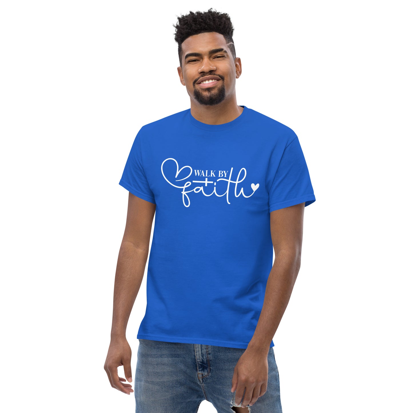 Walk by Faith (White design) - Men's classic tee