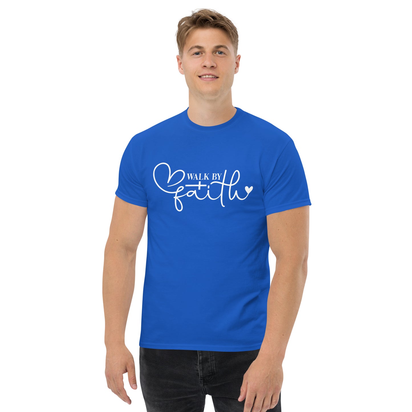 Walk by Faith (White design) - Men's classic tee