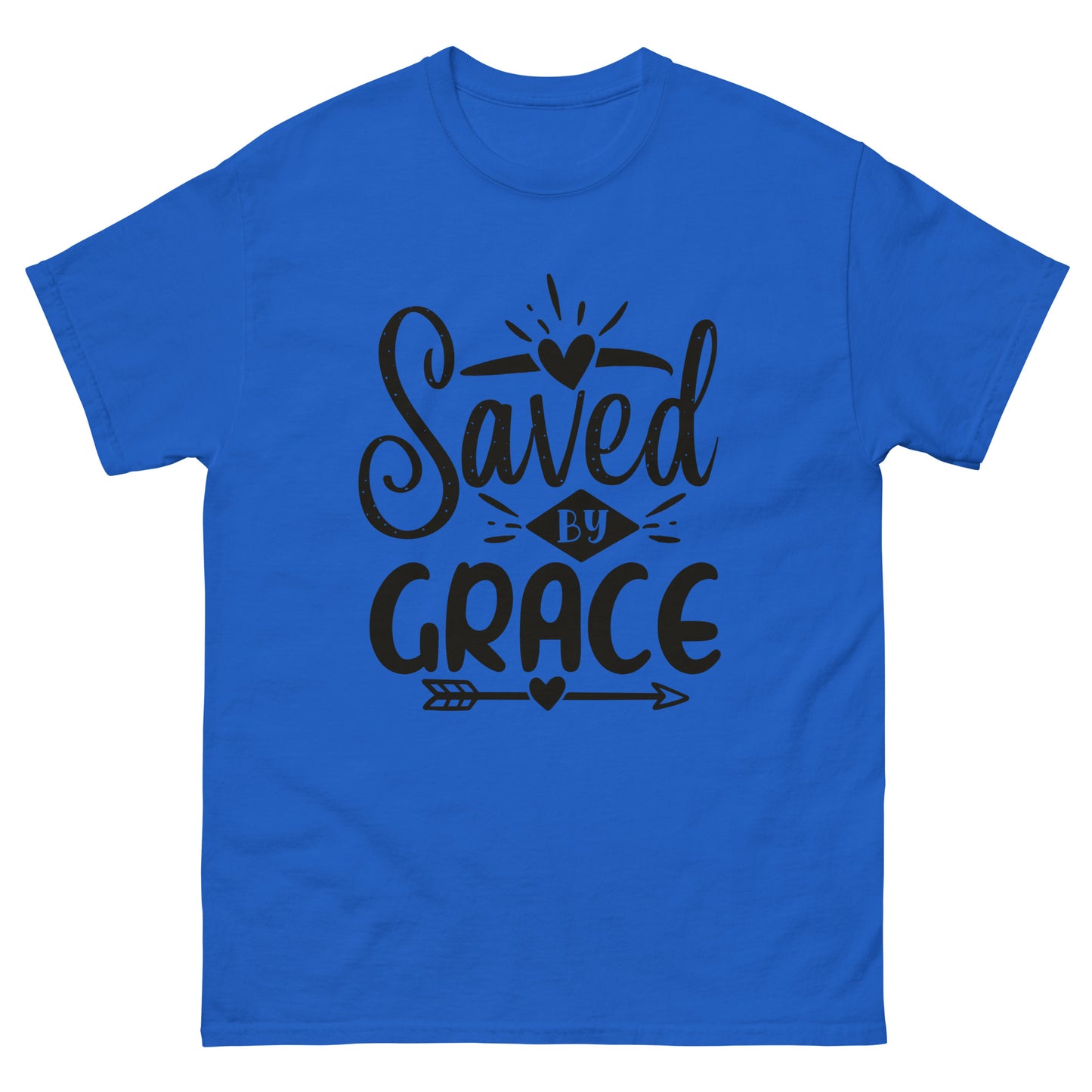 Saved by Grace (Black design) - Men's classic tee