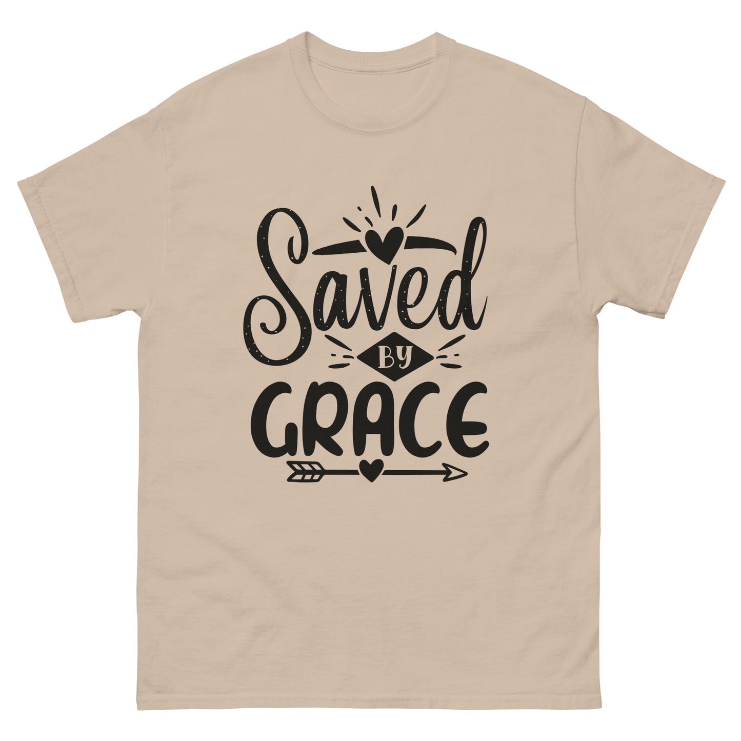 Saved by Grace (Black design) - Men's classic tee