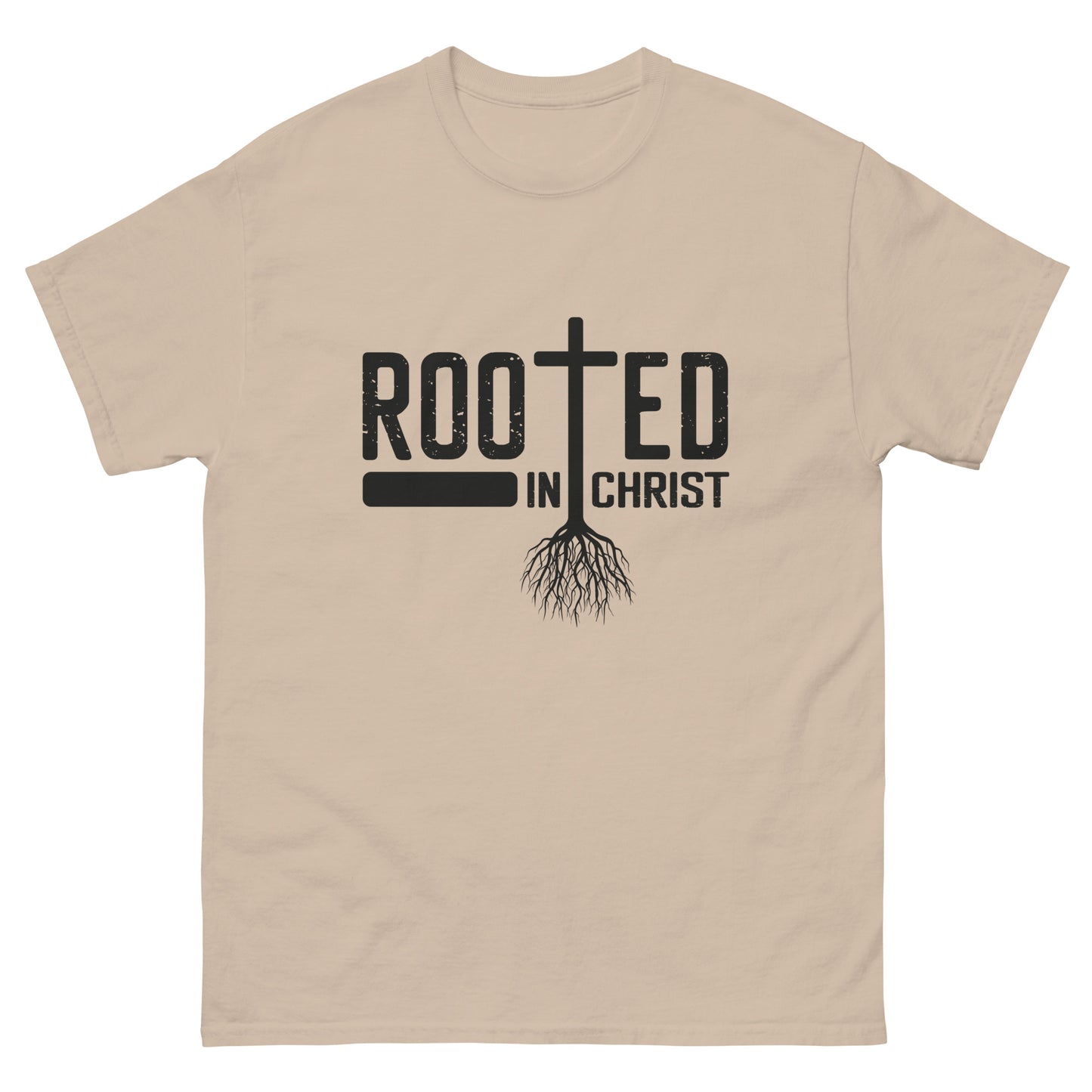 Rooted in Christ (Black design) - Men's classic tee