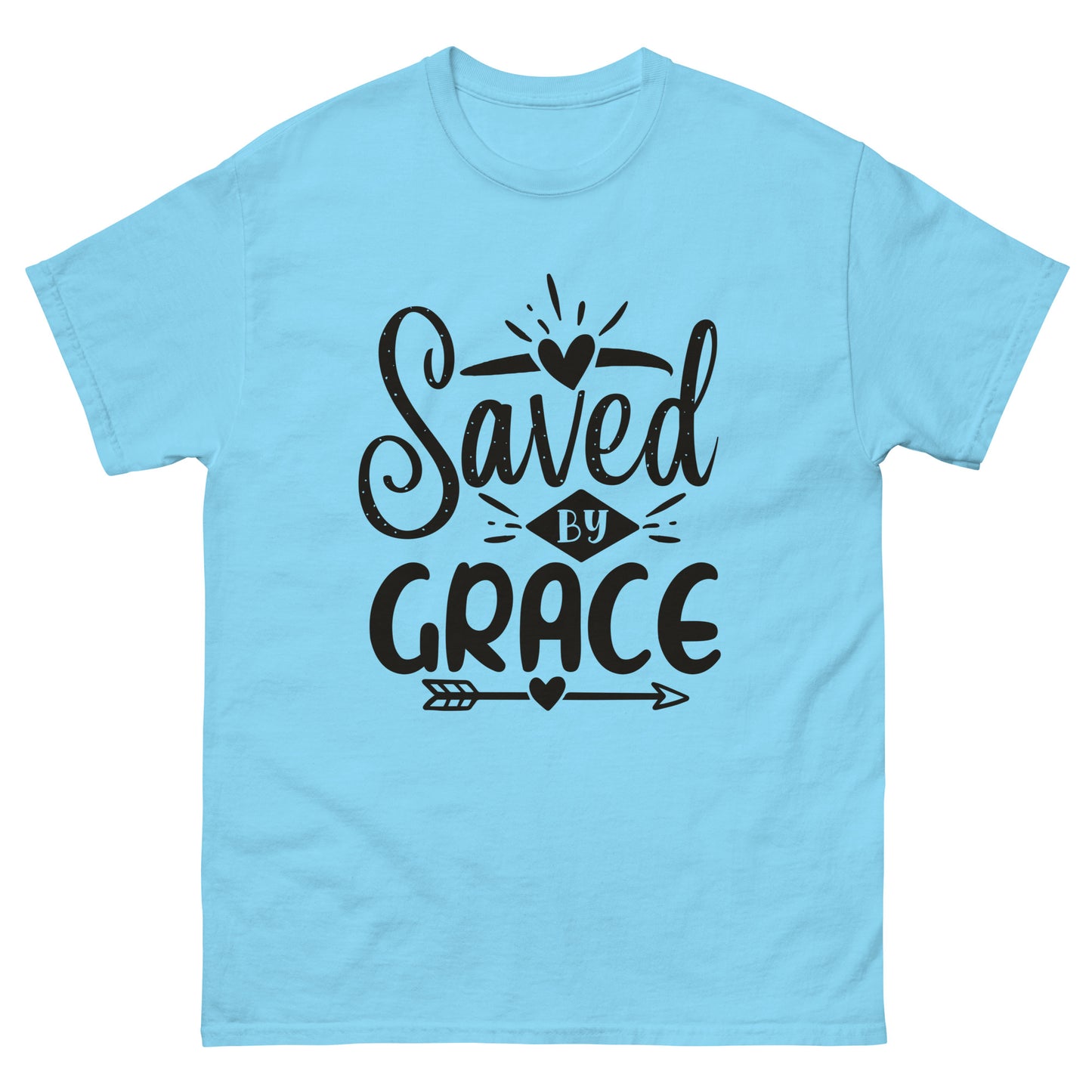 Saved by Grace (Black design) - Men's classic tee