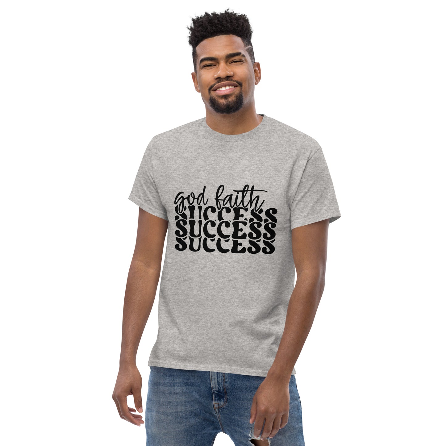 God Faith Success  (Black design) - Men's classic tee