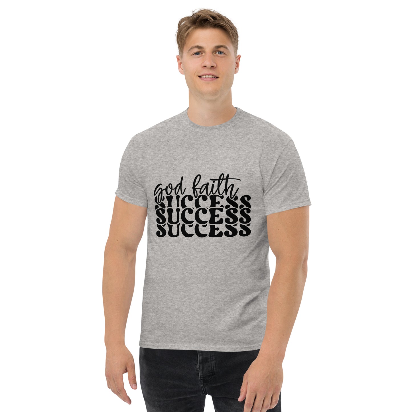 God Faith Success  (Black design) - Men's classic tee