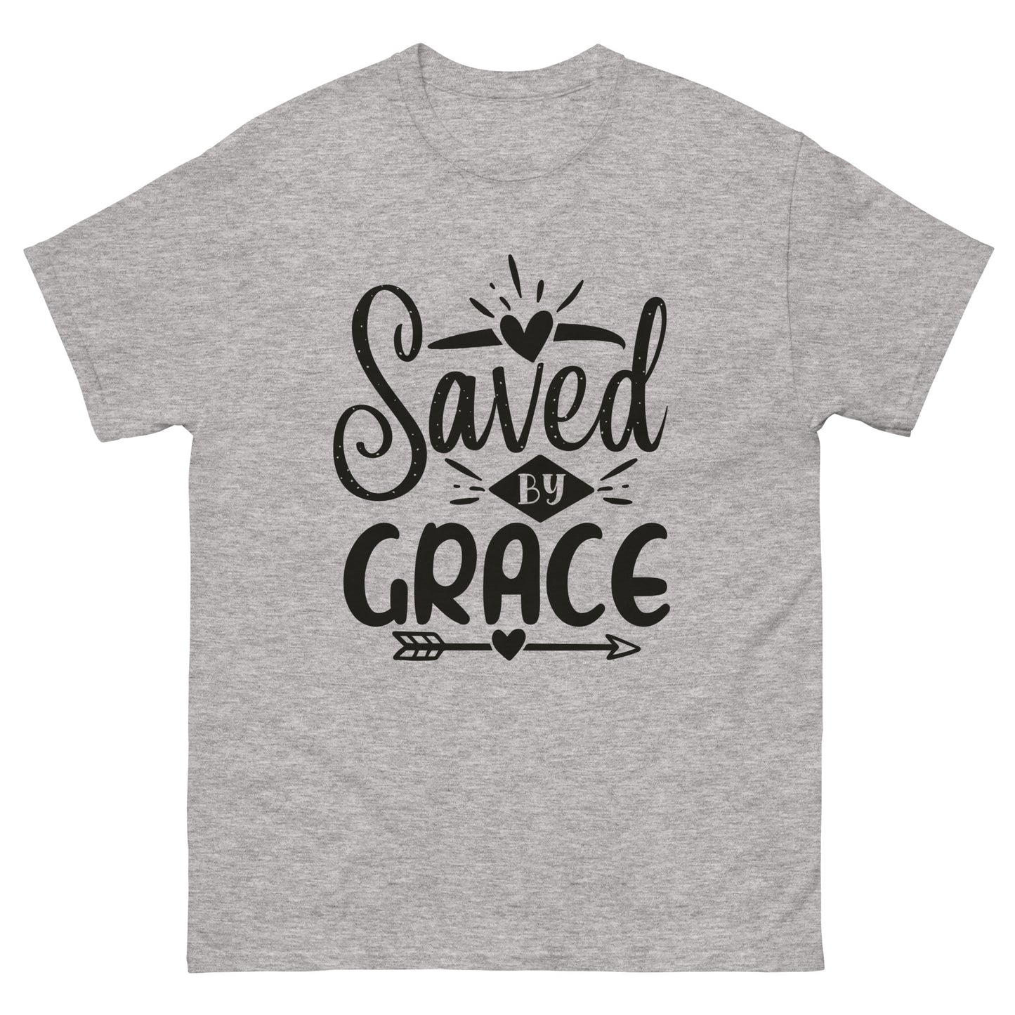 Saved by Grace (Black design) - Men's classic tee