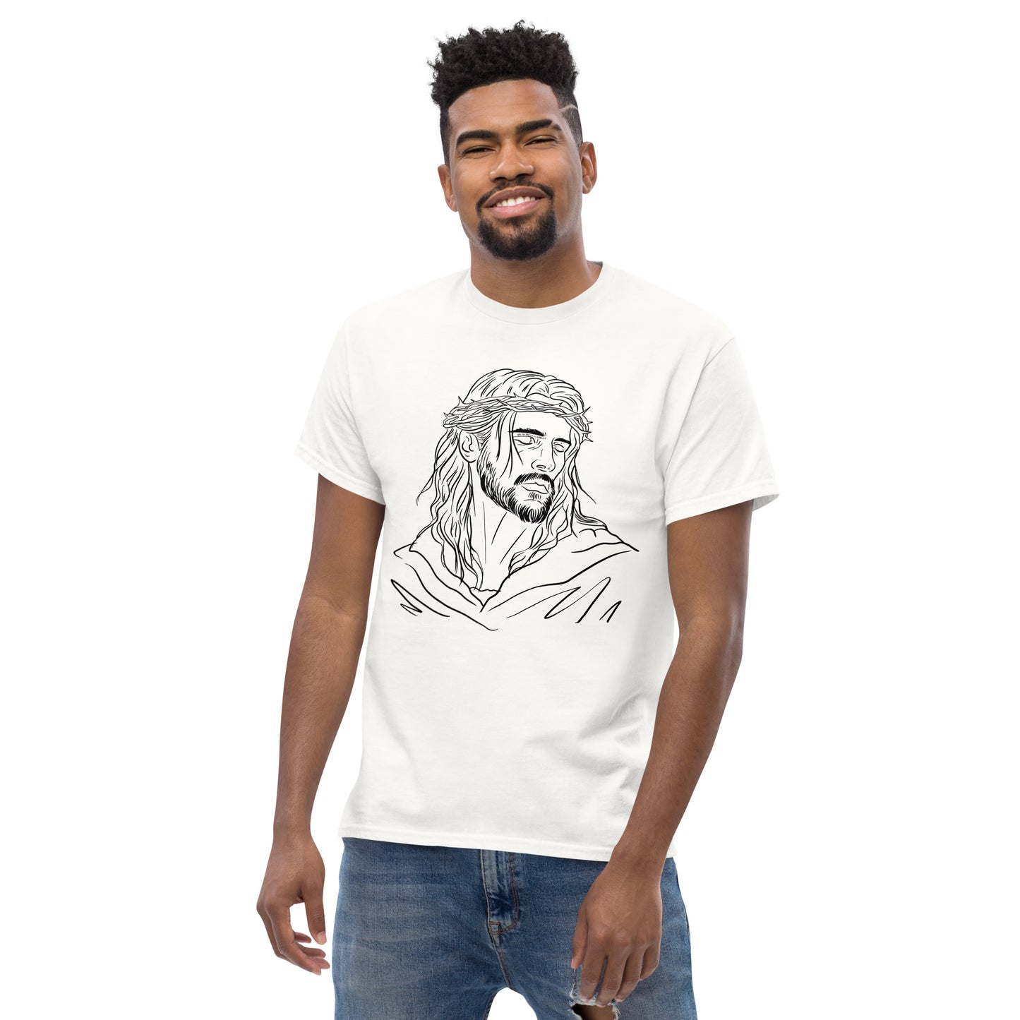 God Drawing  (Black design) - Men's classic tee