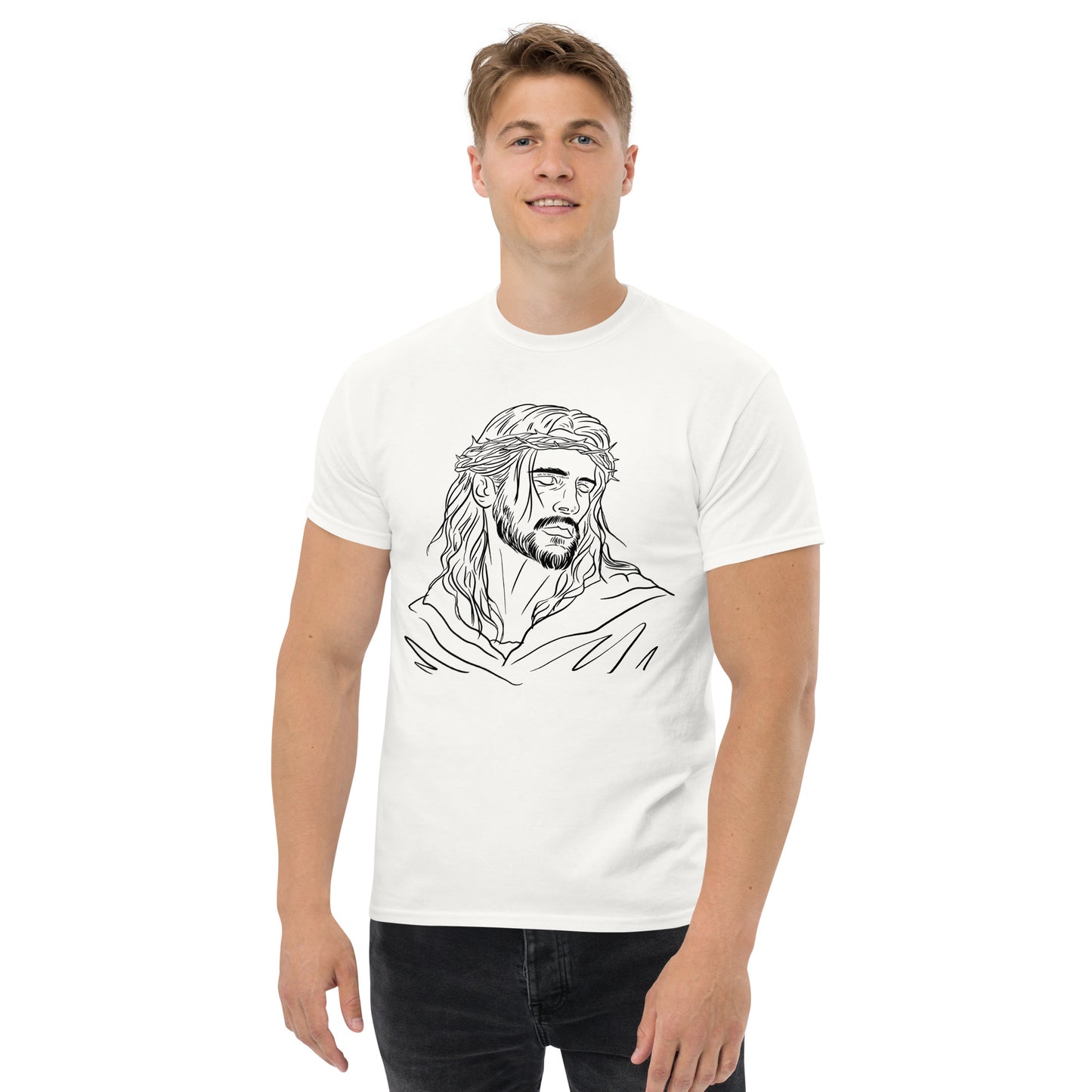 God Drawing  (Black design) - Men's classic tee