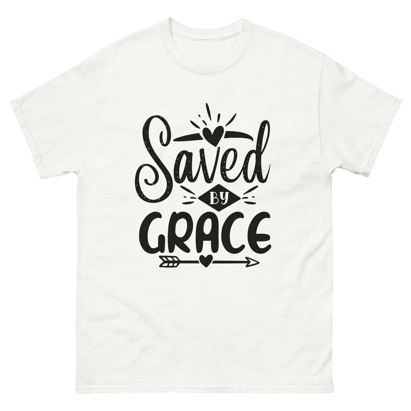 Saved by Grace (Black design) - Men's classic tee