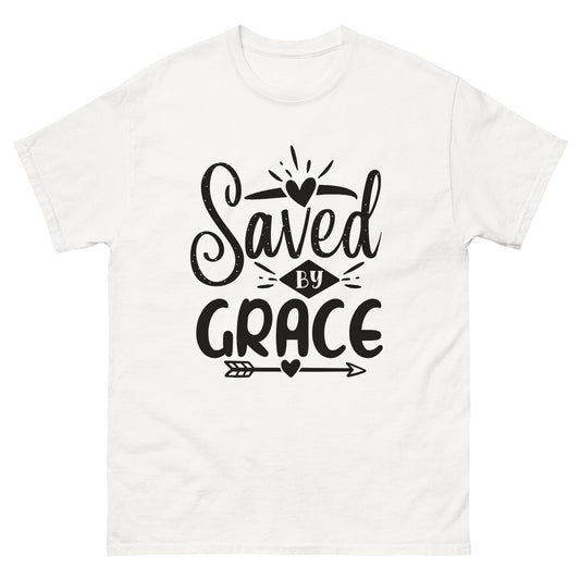 Saved by Grace (Black design) - Men's classic tee