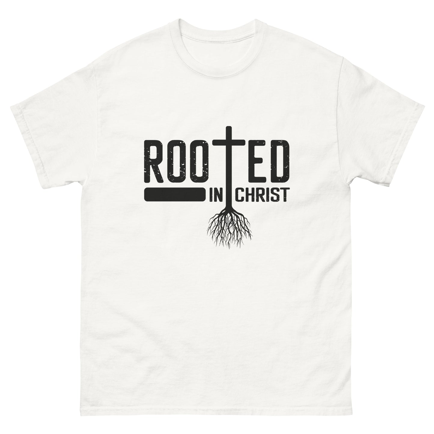 Rooted in Christ (Black design) - Men's classic tee