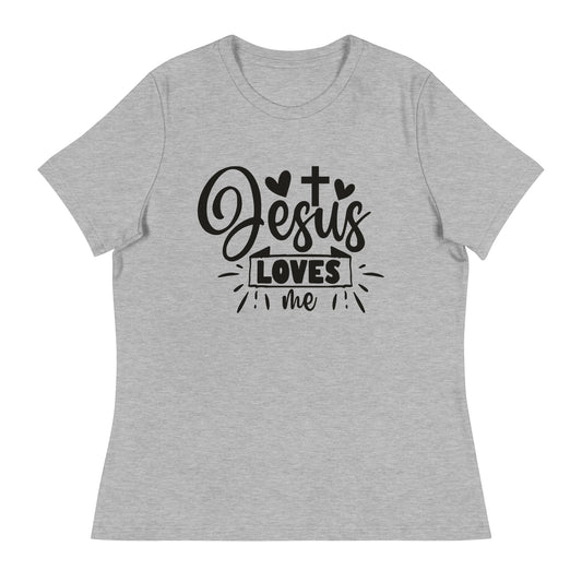 Jesus Loves Me (Black design) - Women's Relaxed T-Shirt