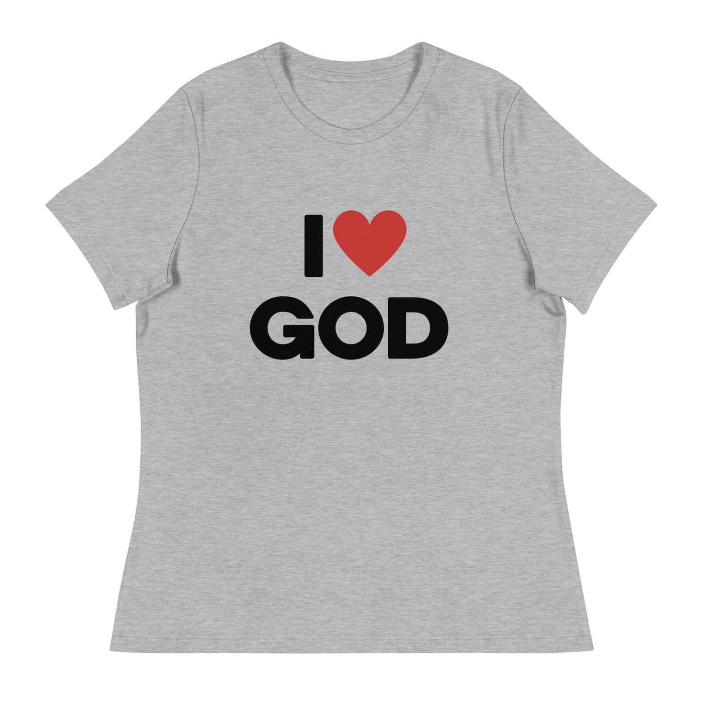 I love God (Black design) -  Women's Relaxed T-Shirt