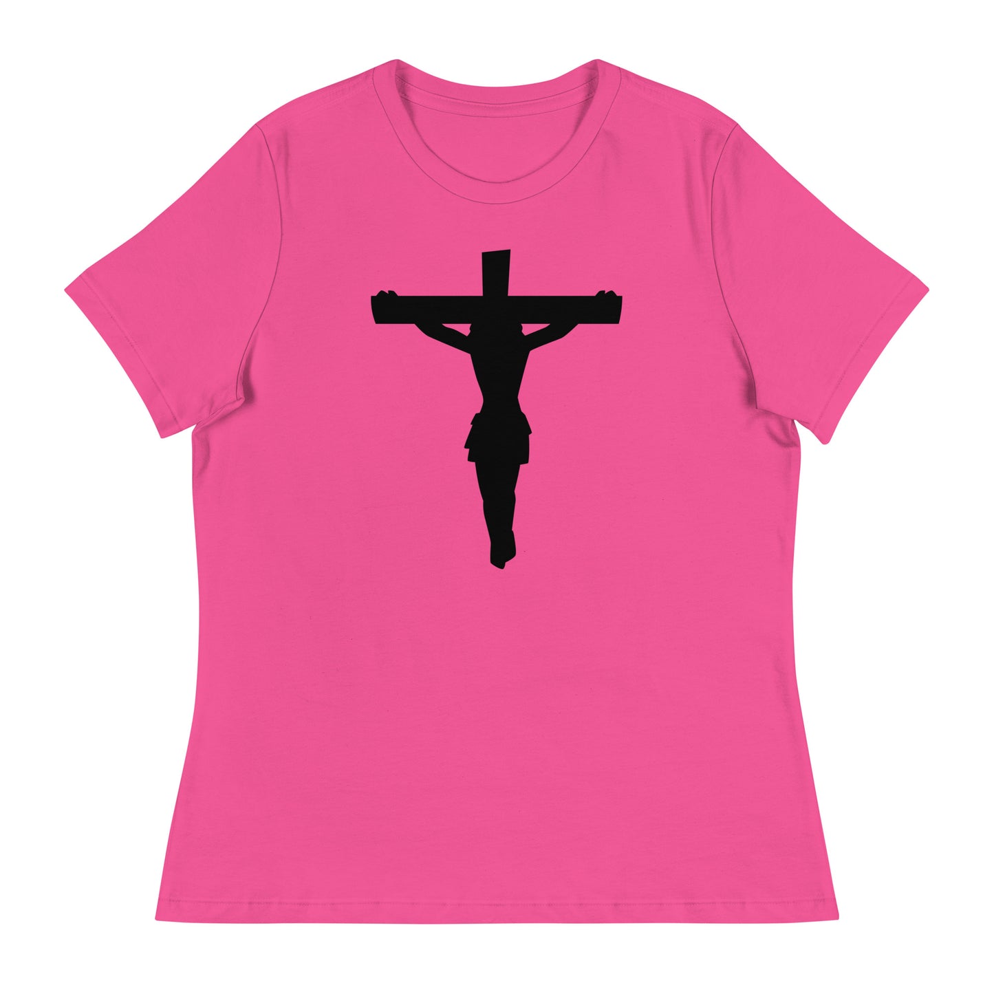 Jesus on the Cross (Black design) - Women's Relaxed T-Shirt