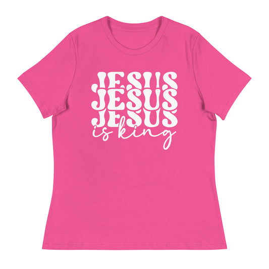 Jesus is King (White design) - Women's Relaxed T-Shirt