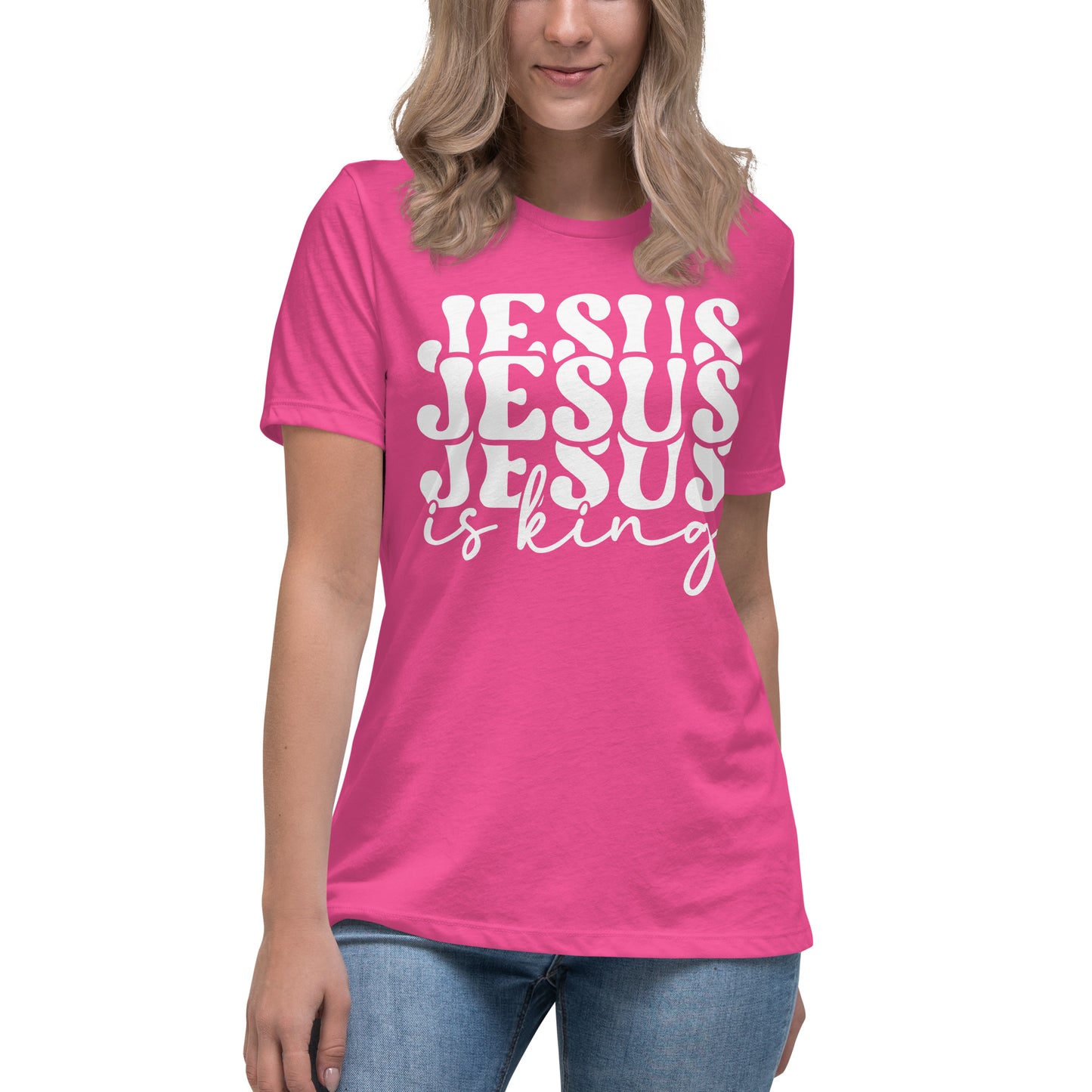 Jesus is King (White design) - Women's Relaxed T-Shirt