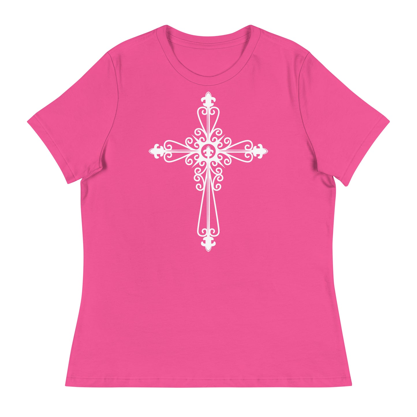 Faithful Cross (White design) - Women's Relaxed T-Shirt