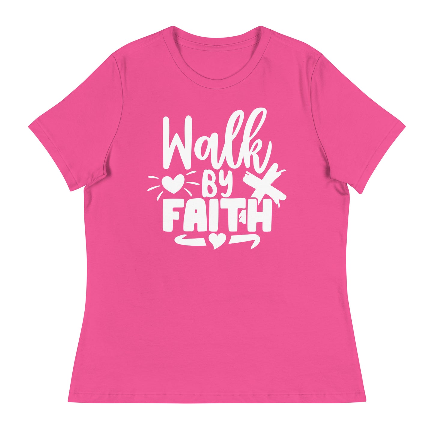 Walk by Faith (White design) - Women's Relaxed T-Shirt