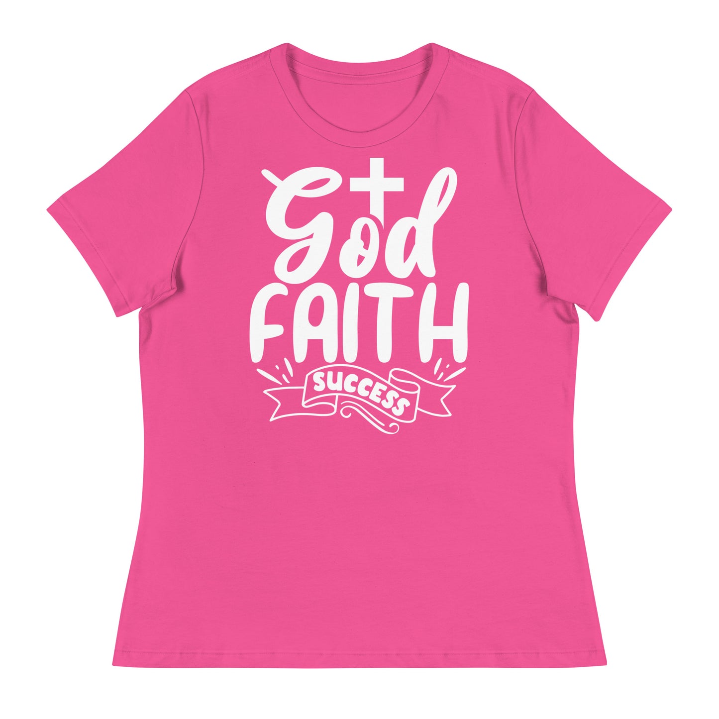 God, Faith, Success (White design) - Women's Relaxed T-Shirt