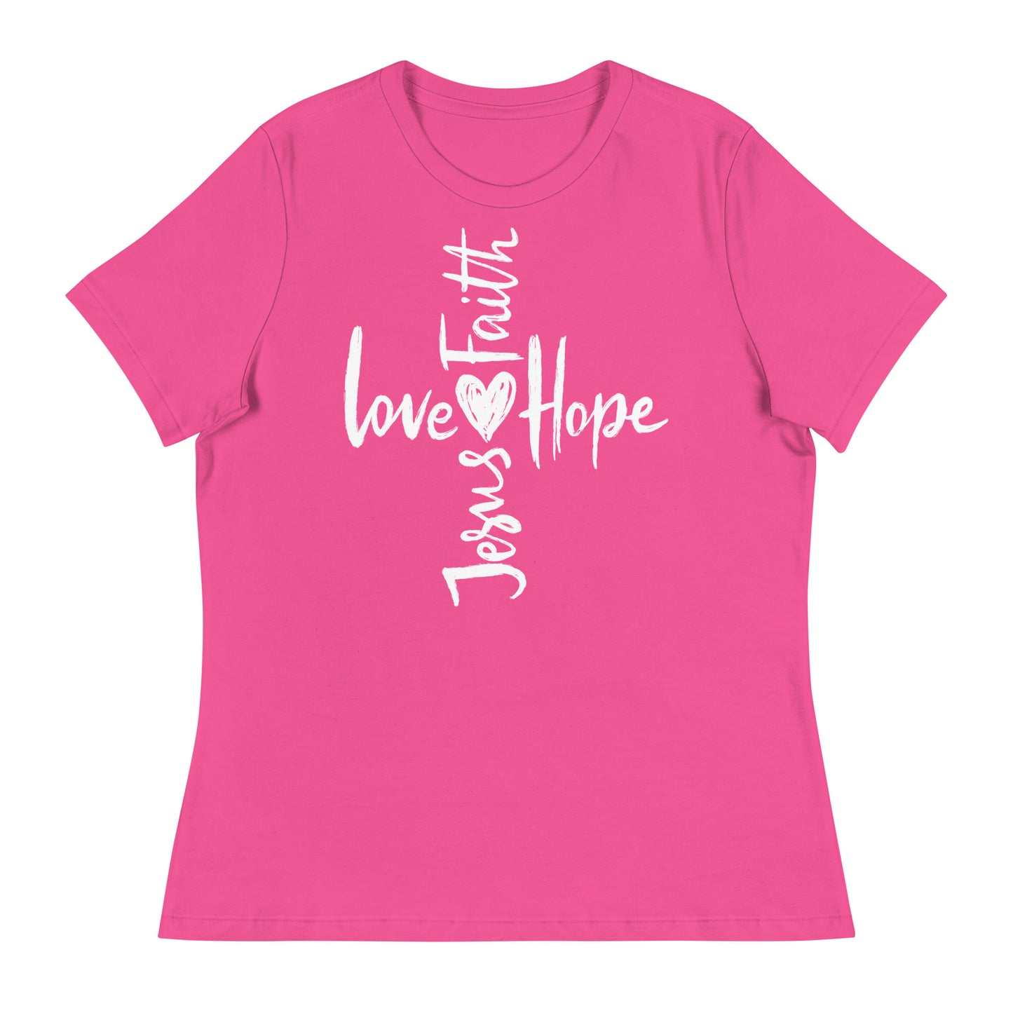 Faith, Hope, Love, and Jesus (White design) - Women's Relaxed T-Shirt