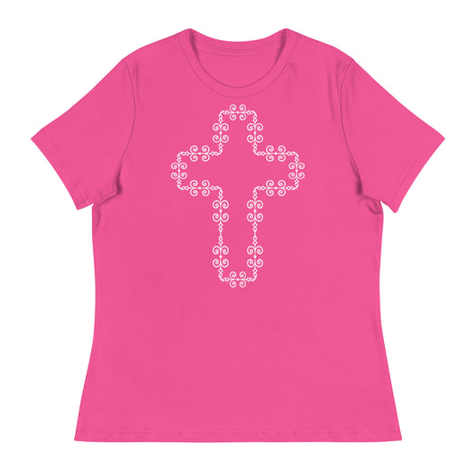 The Cross (White design) - Women's Relaxed T-Shirt