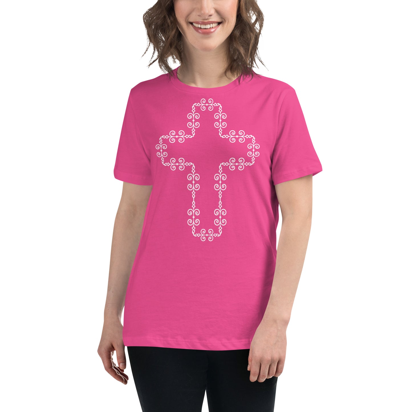 The Cross (White design) - Women's Relaxed T-Shirt