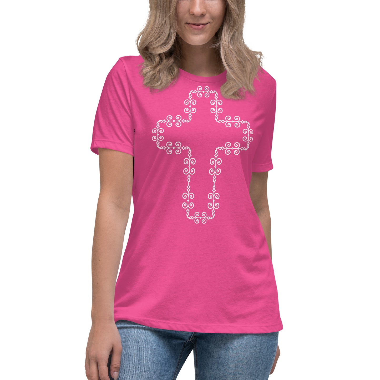 The Cross (White design) - Women's Relaxed T-Shirt