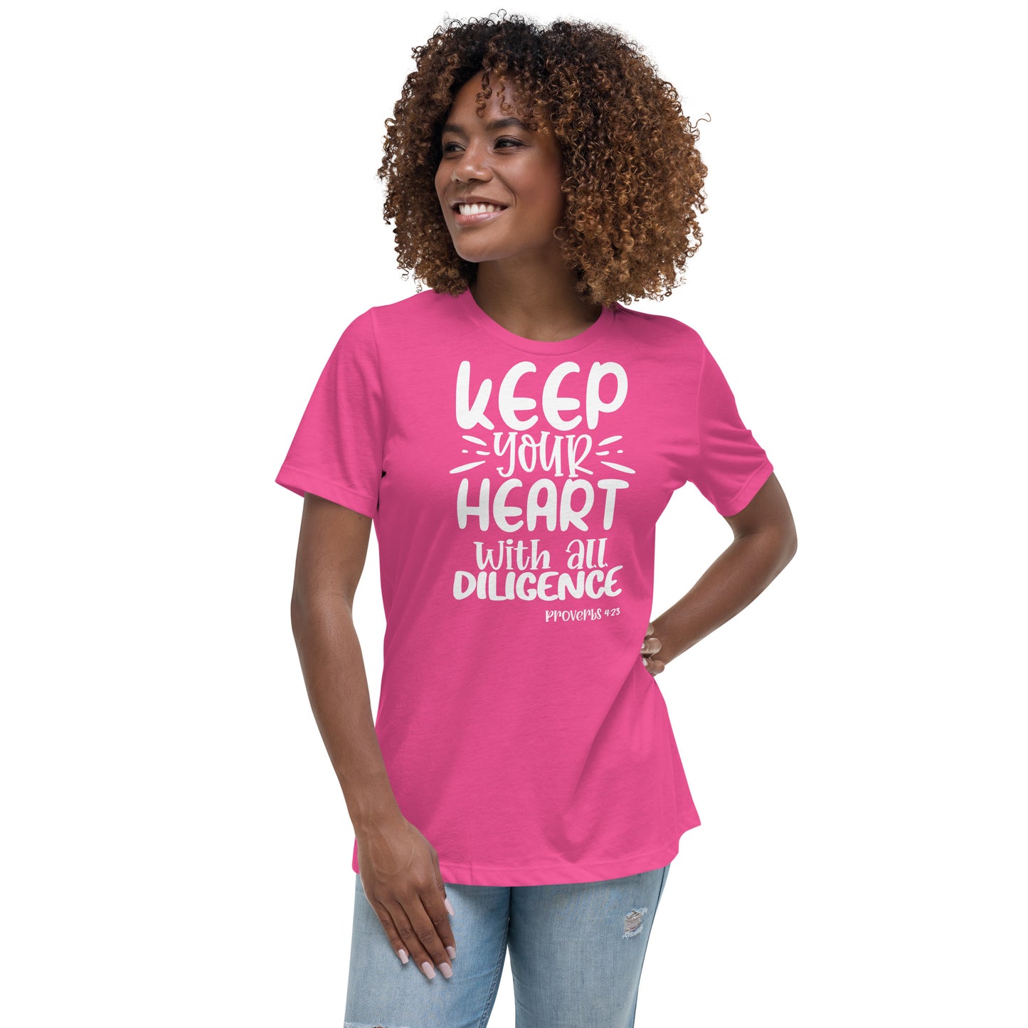 Keep Your Heart  (White design) - Women's Relaxed T-Shirt