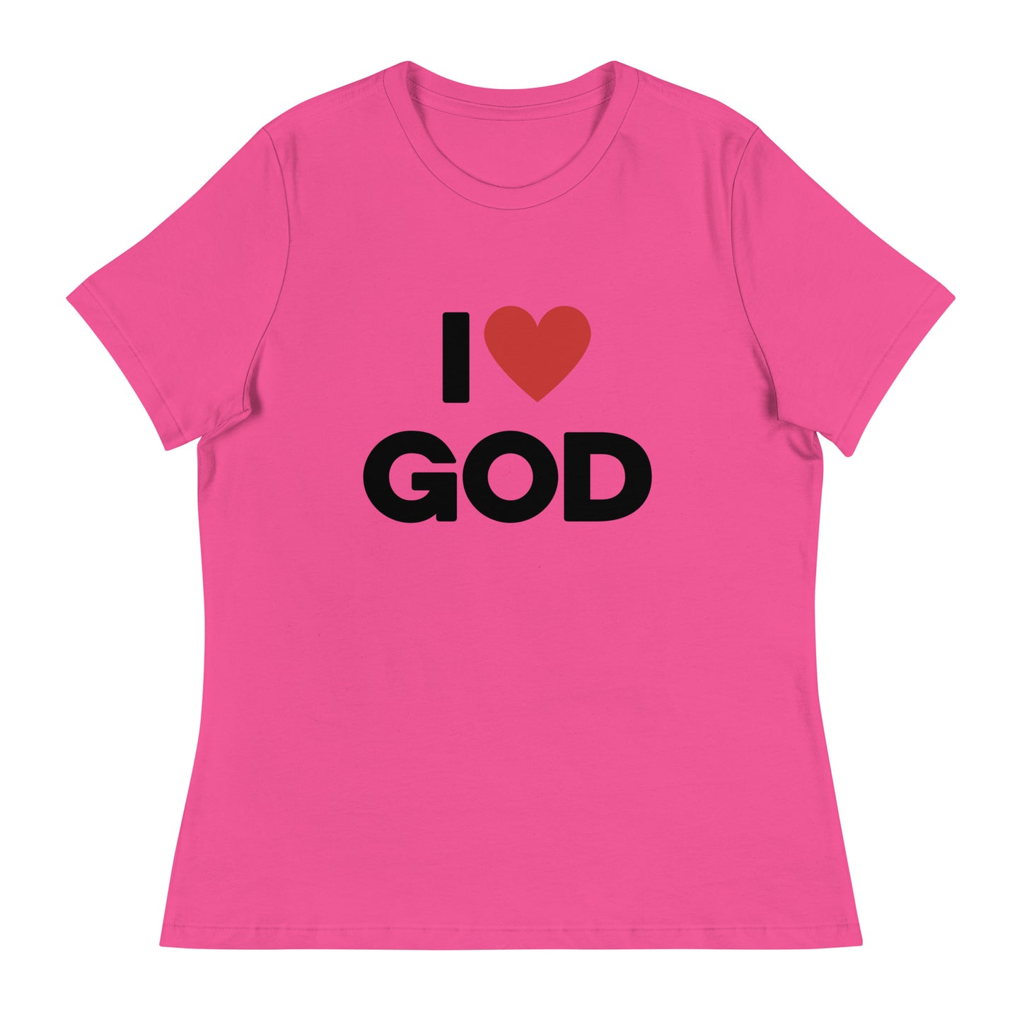 I love God (Black design) -  Women's Relaxed T-Shirt