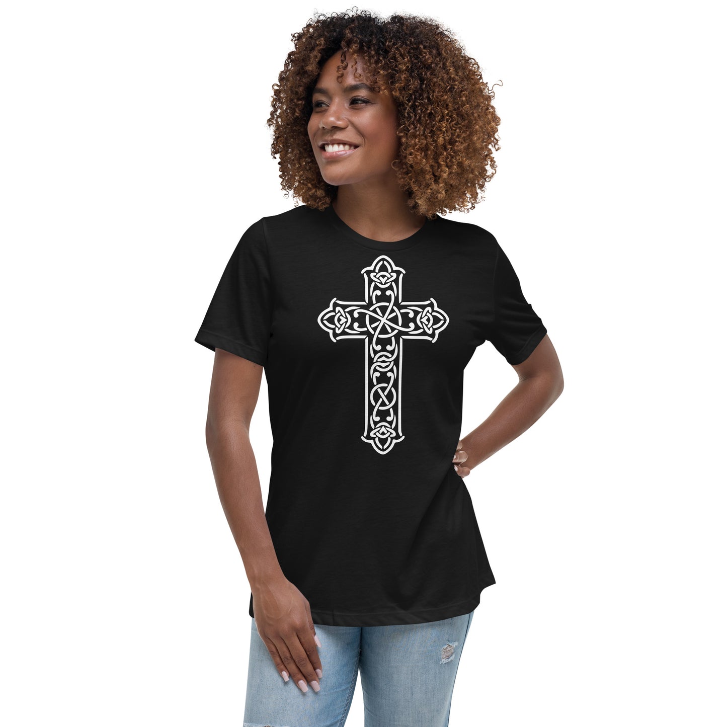 Cross of Redemption (White design) -  Women's Relaxed T-Shirt