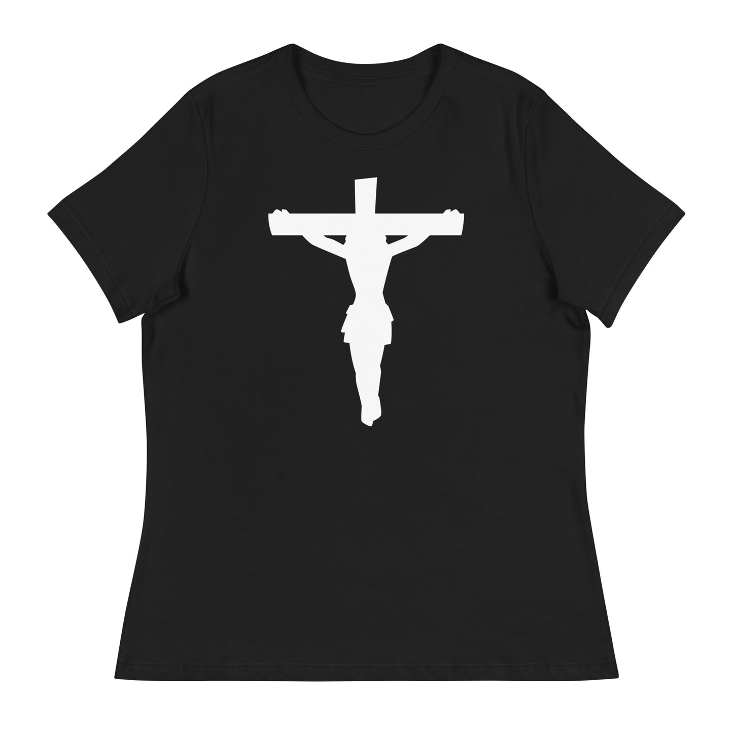 Jesus on the Cross (White design) - Women's Relaxed T-Shirt