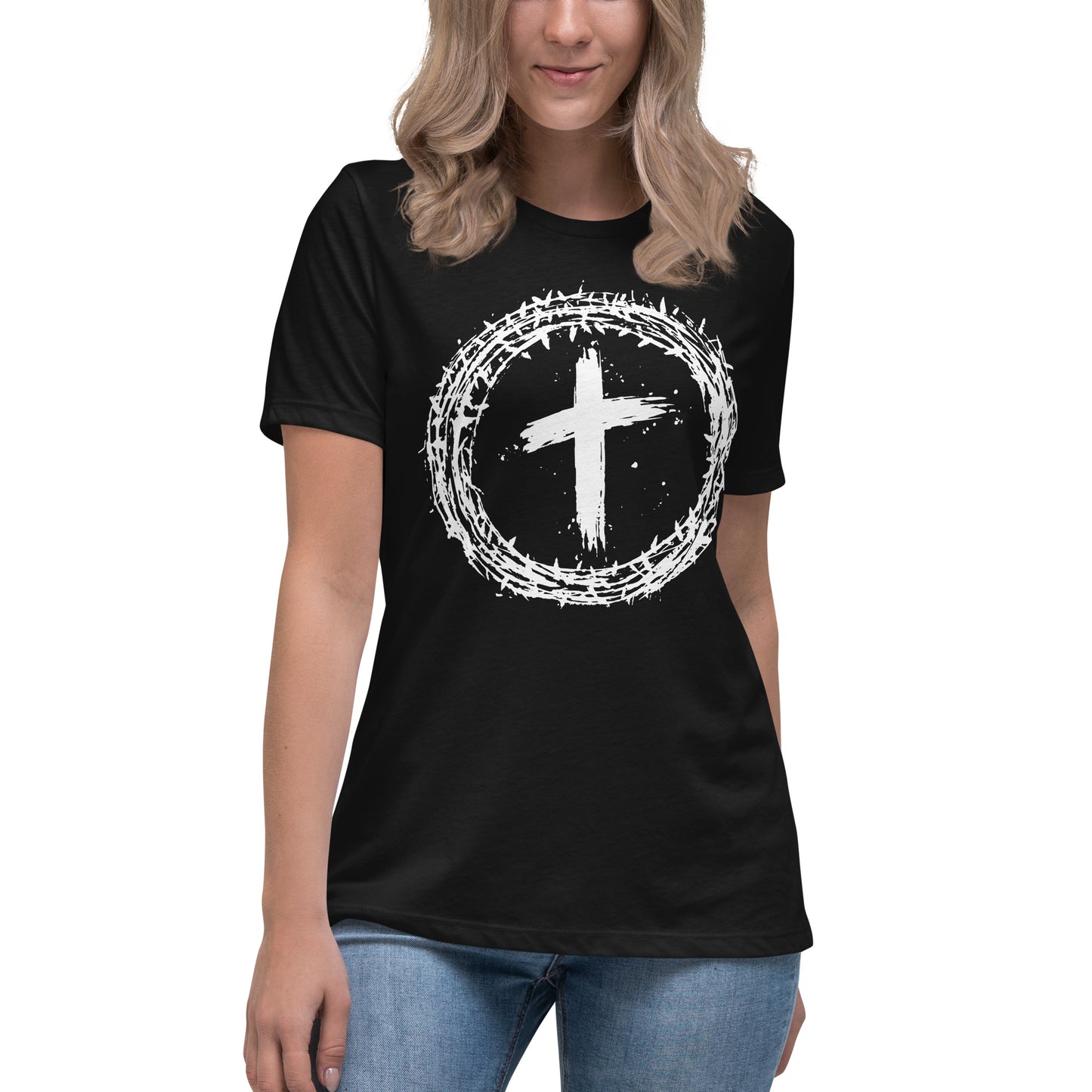 Faith's Emblem (White design) -  Women's Relaxed T-Shirt