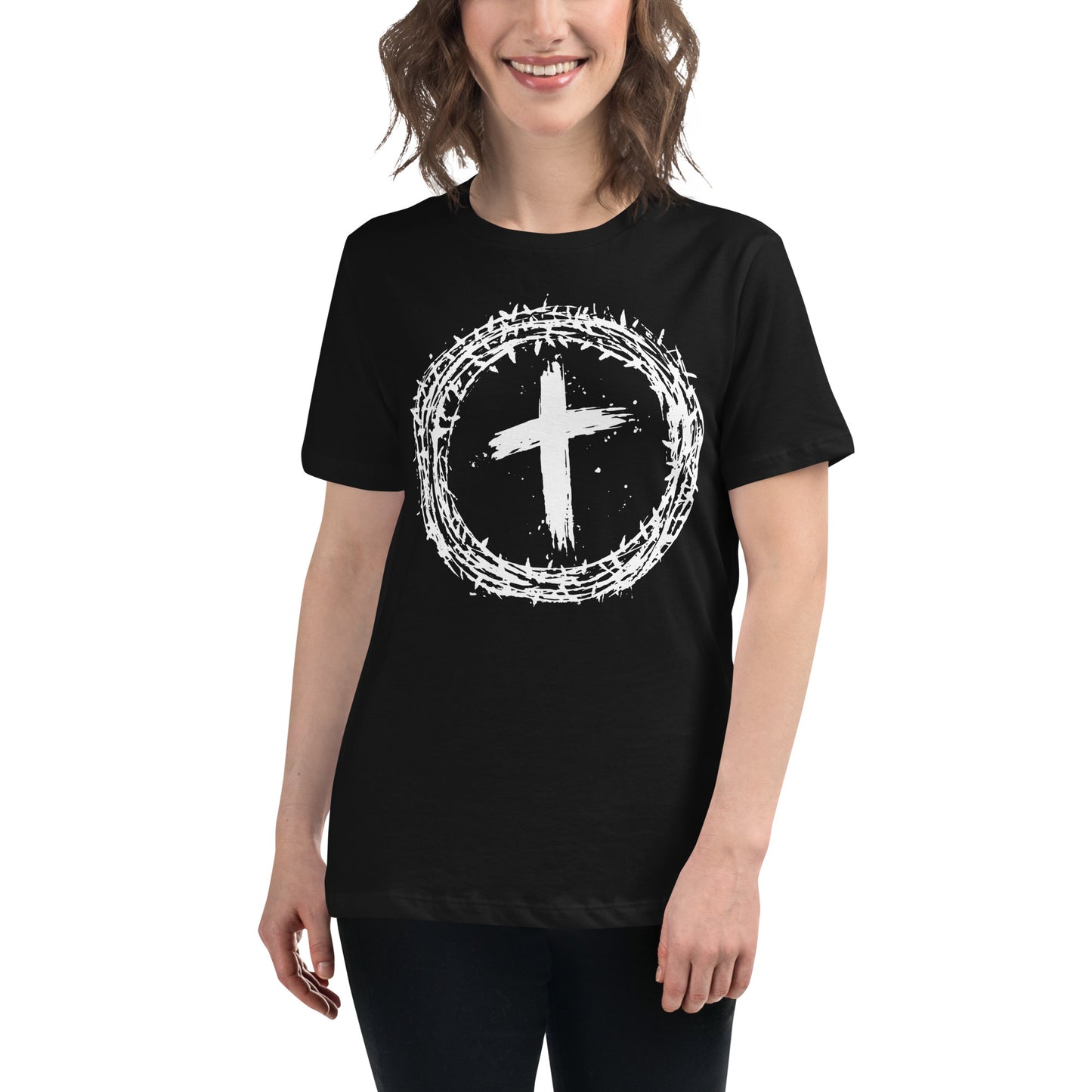 Faith's Emblem (White design) -  Women's Relaxed T-Shirt