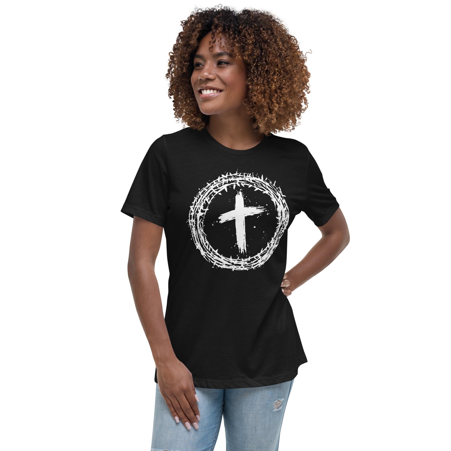 Faith's Emblem (White design) -  Women's Relaxed T-Shirt