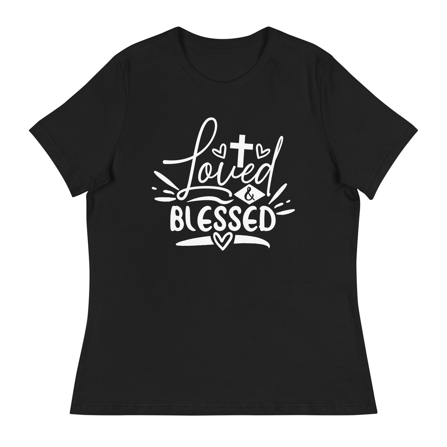 Loved and Blessed (White design) - Women's Relaxed T-Shirt