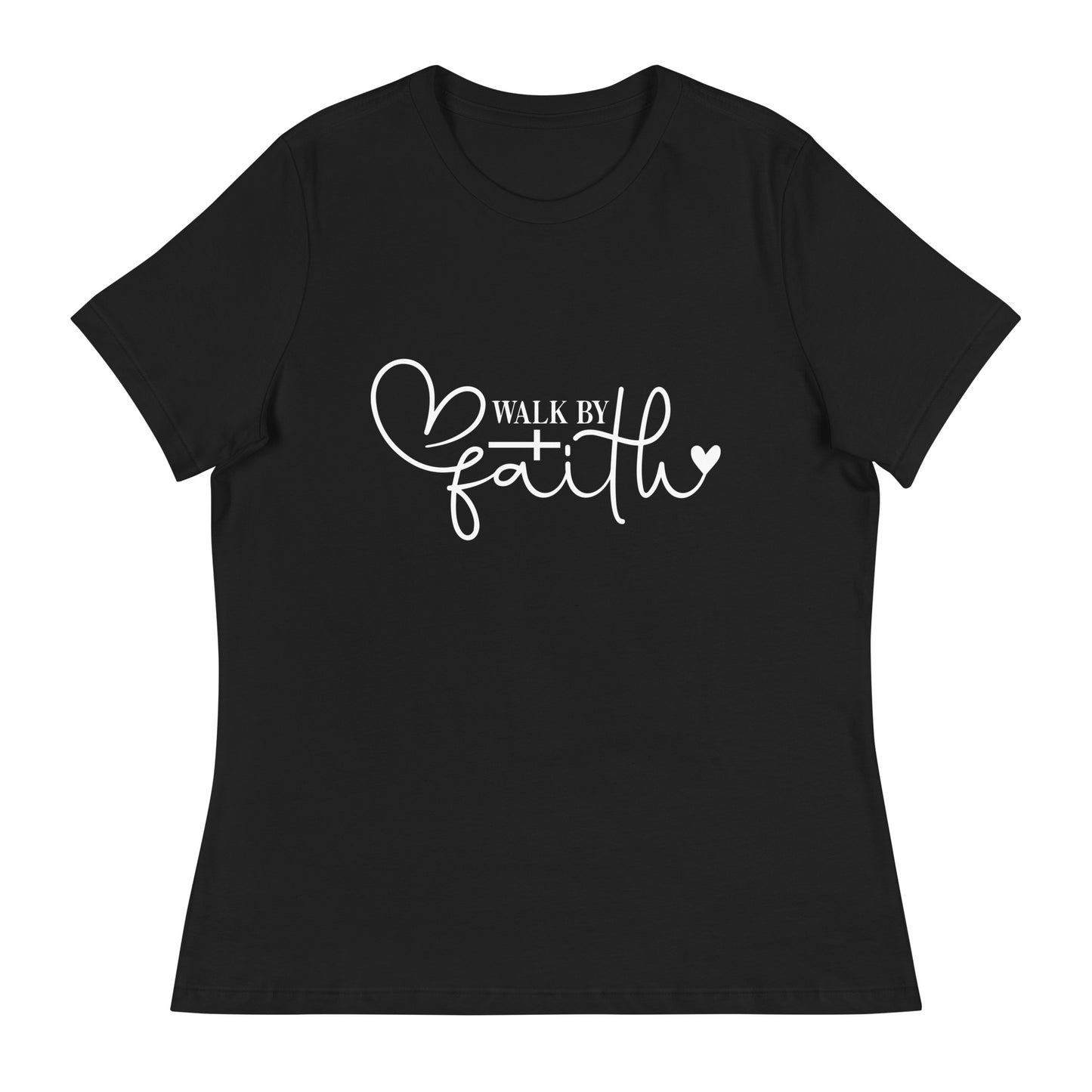 Walk by Faith (White design) - Women's Relaxed T-Shirt