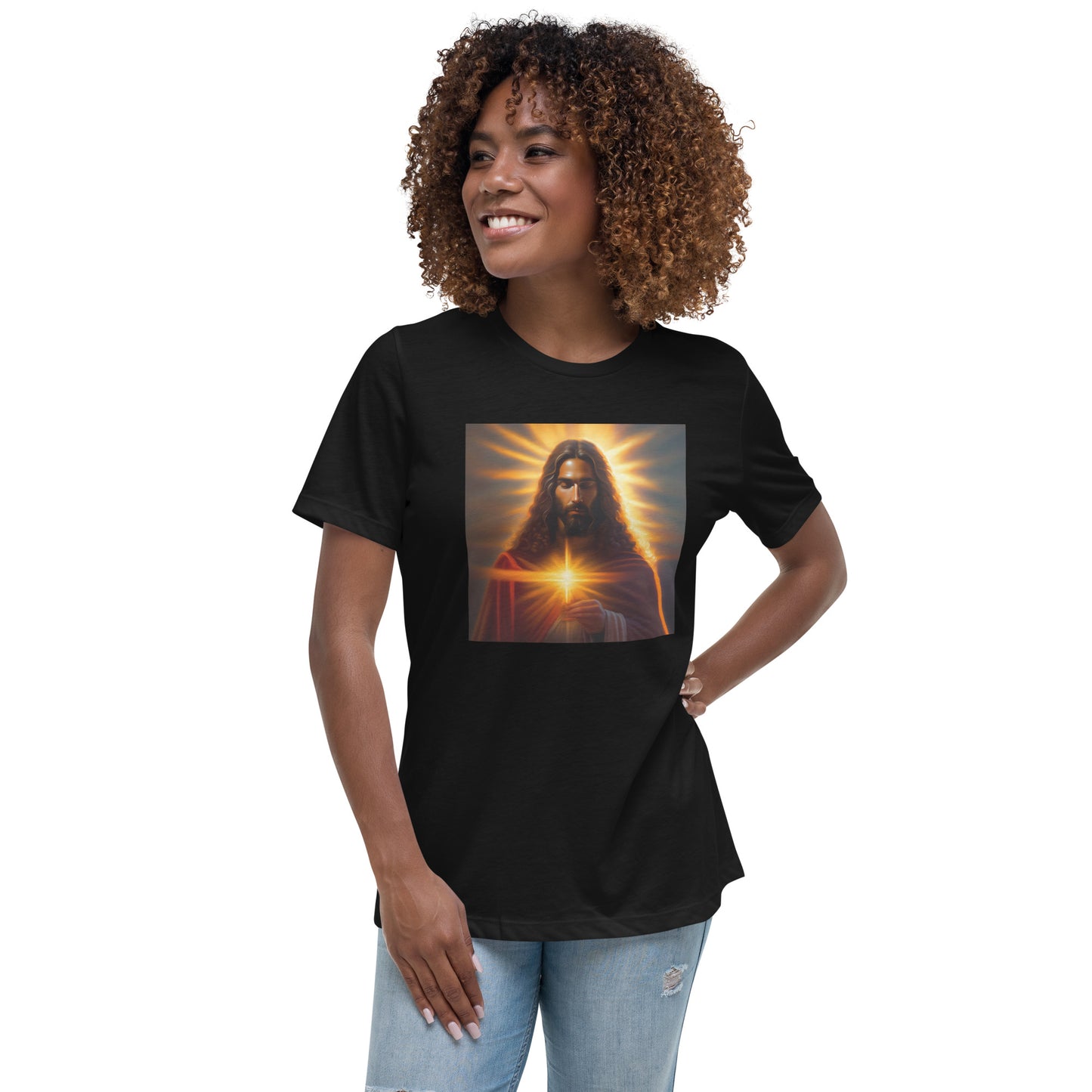 Full-color image of Jesus -  Women's Relaxed T-Shirt