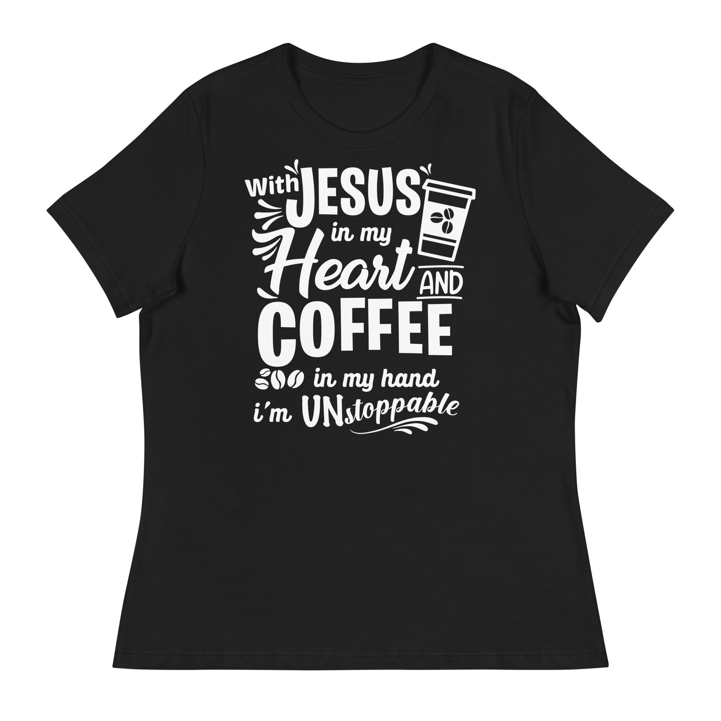 Coffee  (Black design) - Women's Relaxed T-Shirt