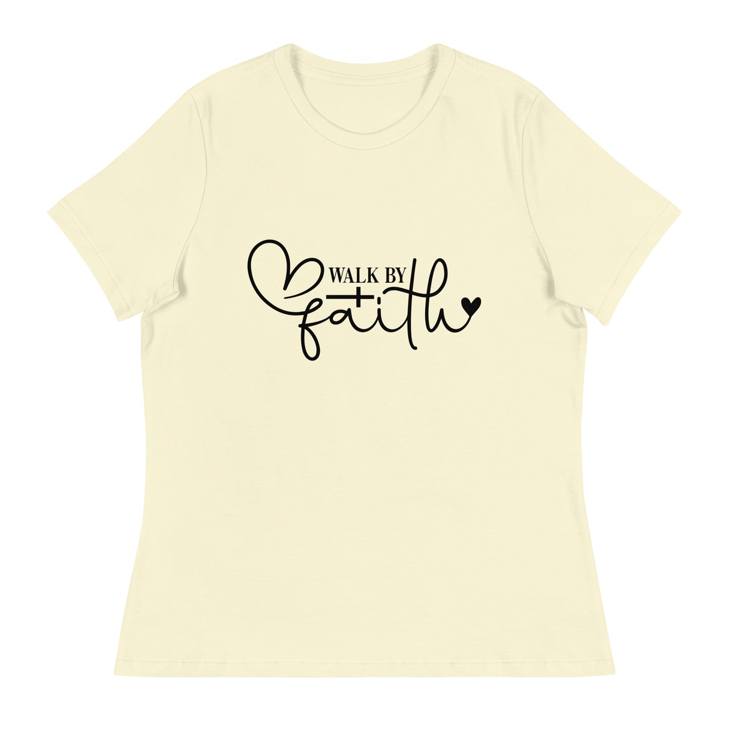 Walk by faith (Black design) - Women's Relaxed T-Shirt