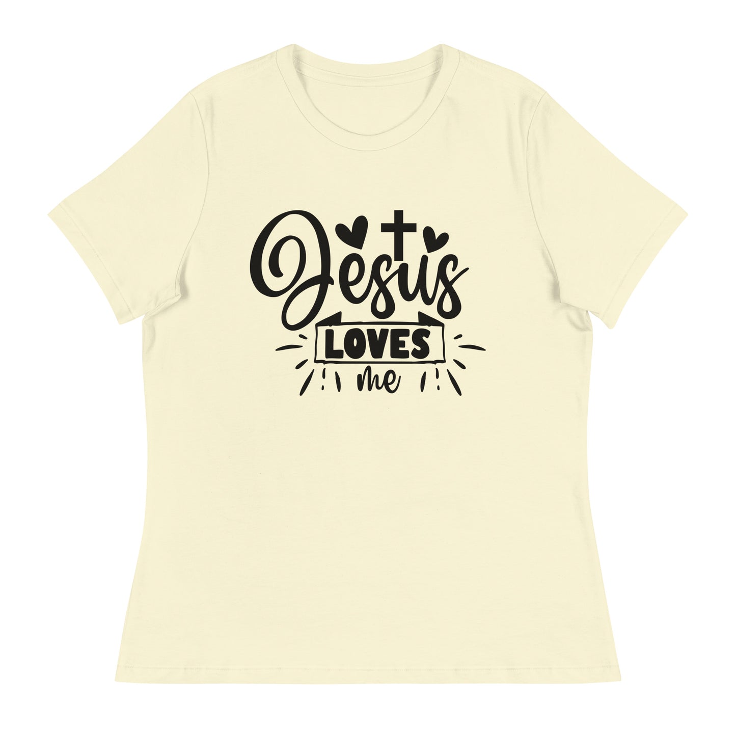 Jesus Loves Me (Black design) - Women's Relaxed T-Shirt