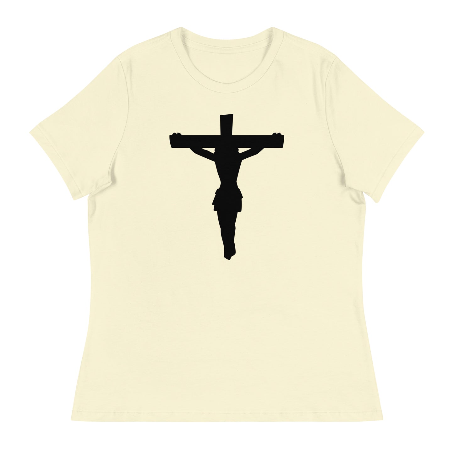 Jesus on the Cross (Black design) - Women's Relaxed T-Shirt