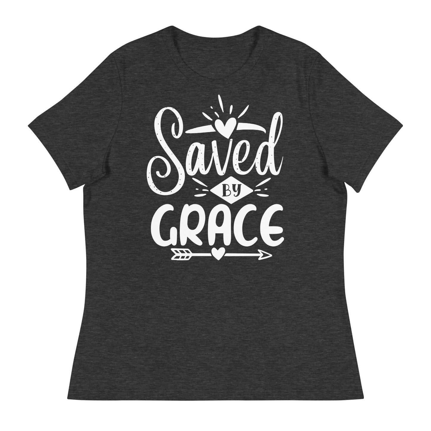 Saved by Grace (White design) - Women's Relaxed T-Shirt