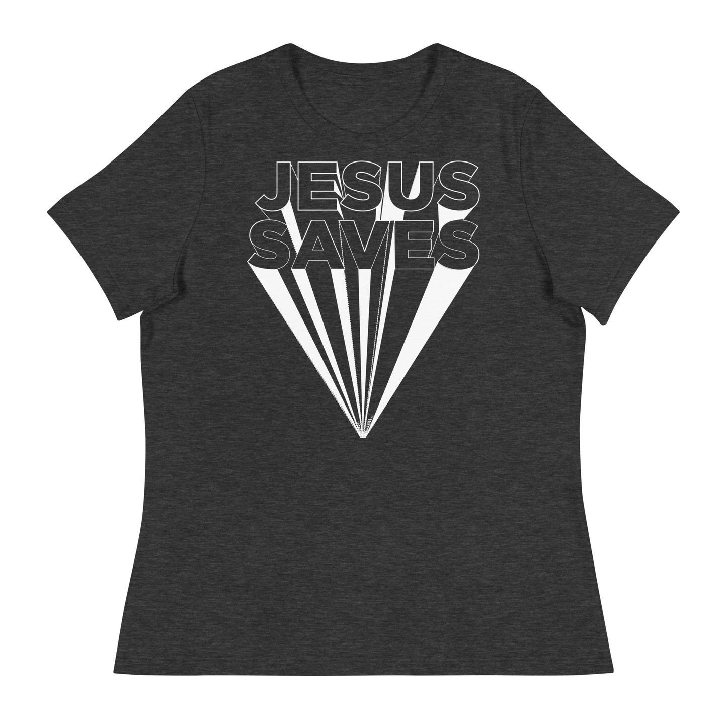 Jesus Saves  (Black design) - Women's Relaxed T-Shirt