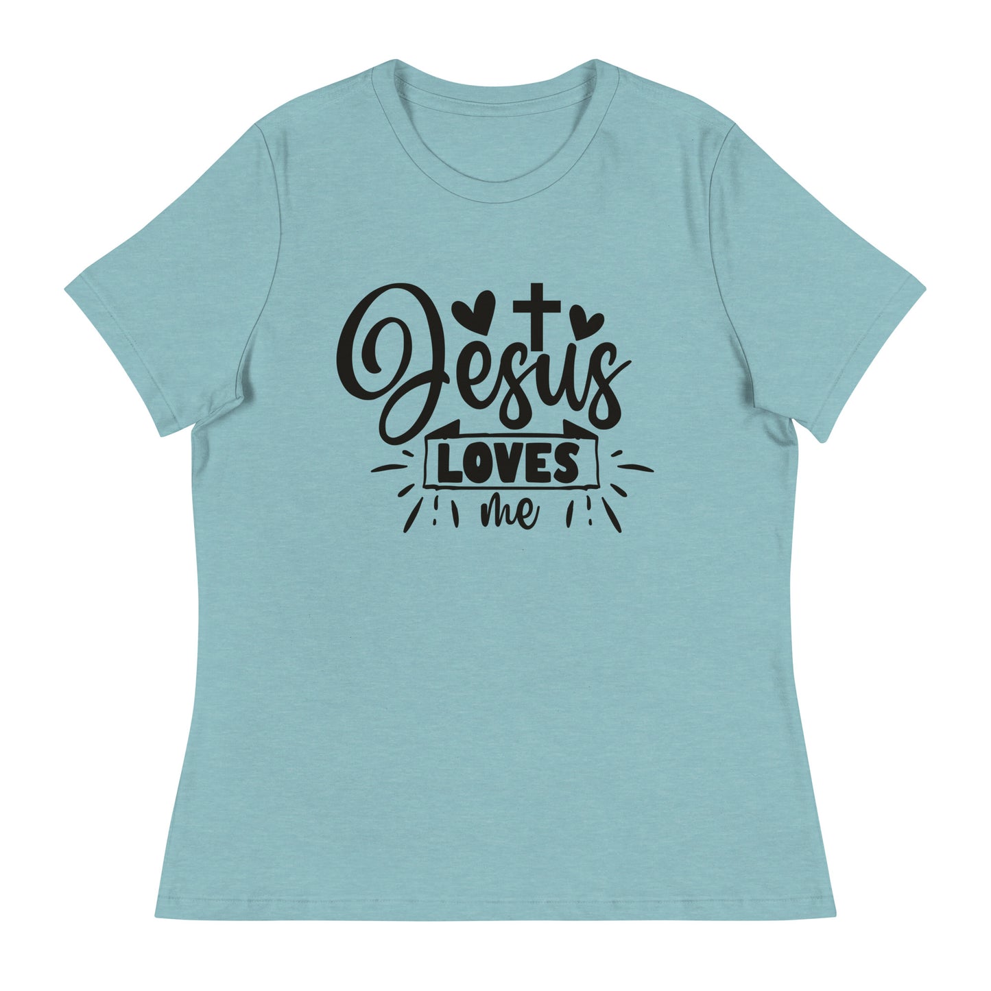 Jesus Loves Me (Black design) - Women's Relaxed T-Shirt