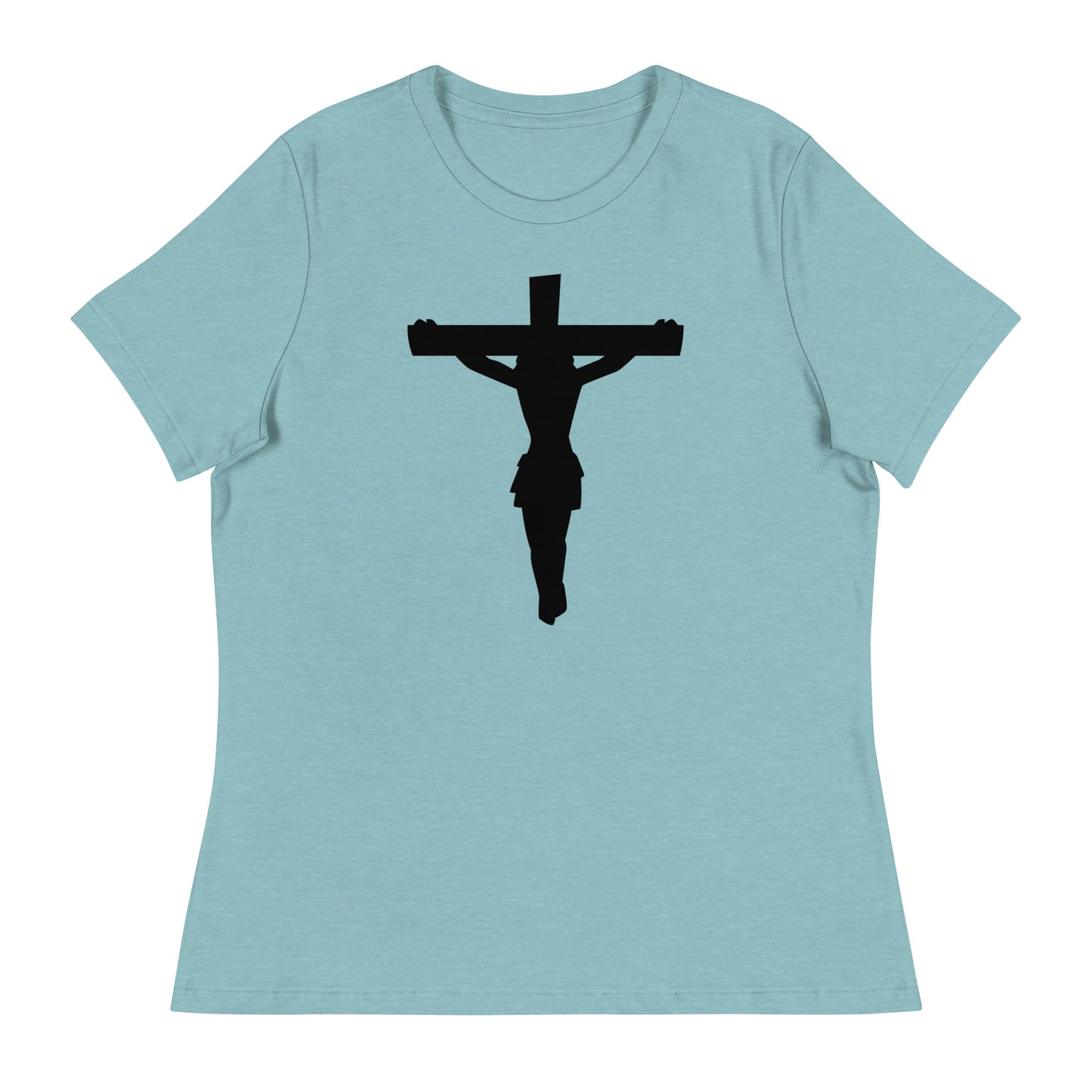 Jesus on the Cross (Black design) - Women's Relaxed T-Shirt