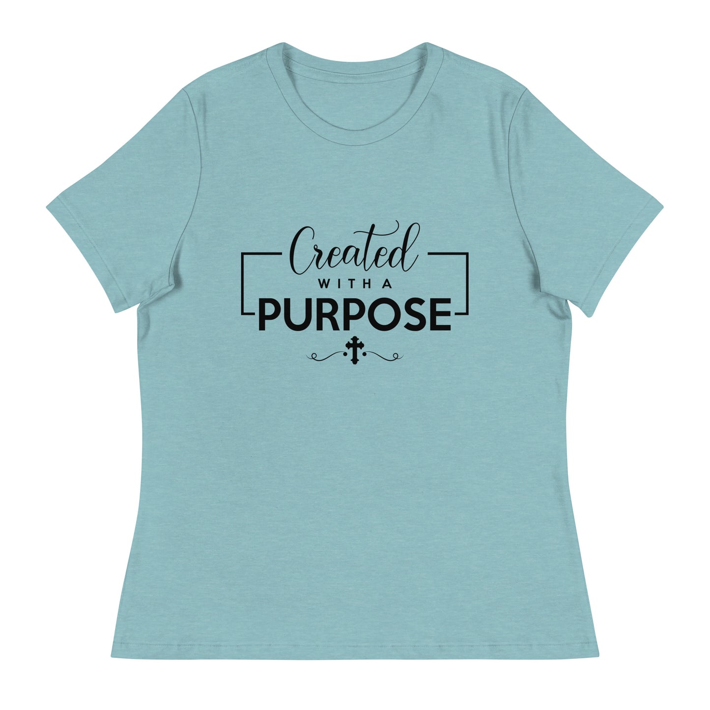 Created with a Purpose (Black design) - Women's Relaxed T-Shirt