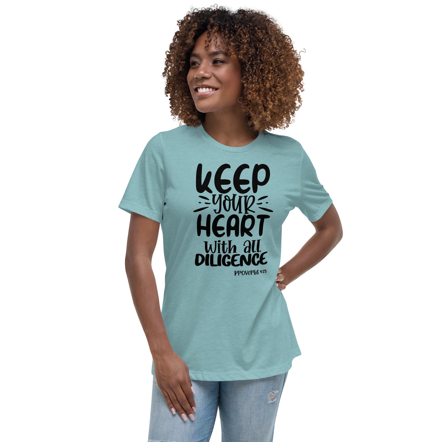 Keep your heart (Black design) - Women's Relaxed T-Shirt