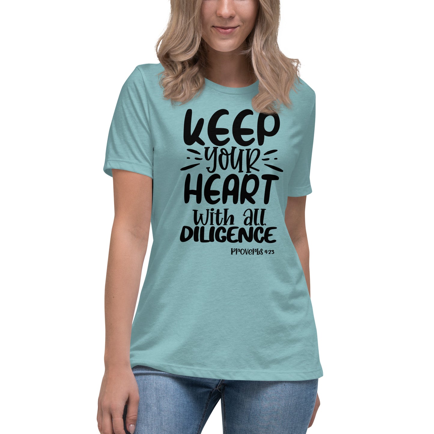 Keep your heart (Black design) - Women's Relaxed T-Shirt