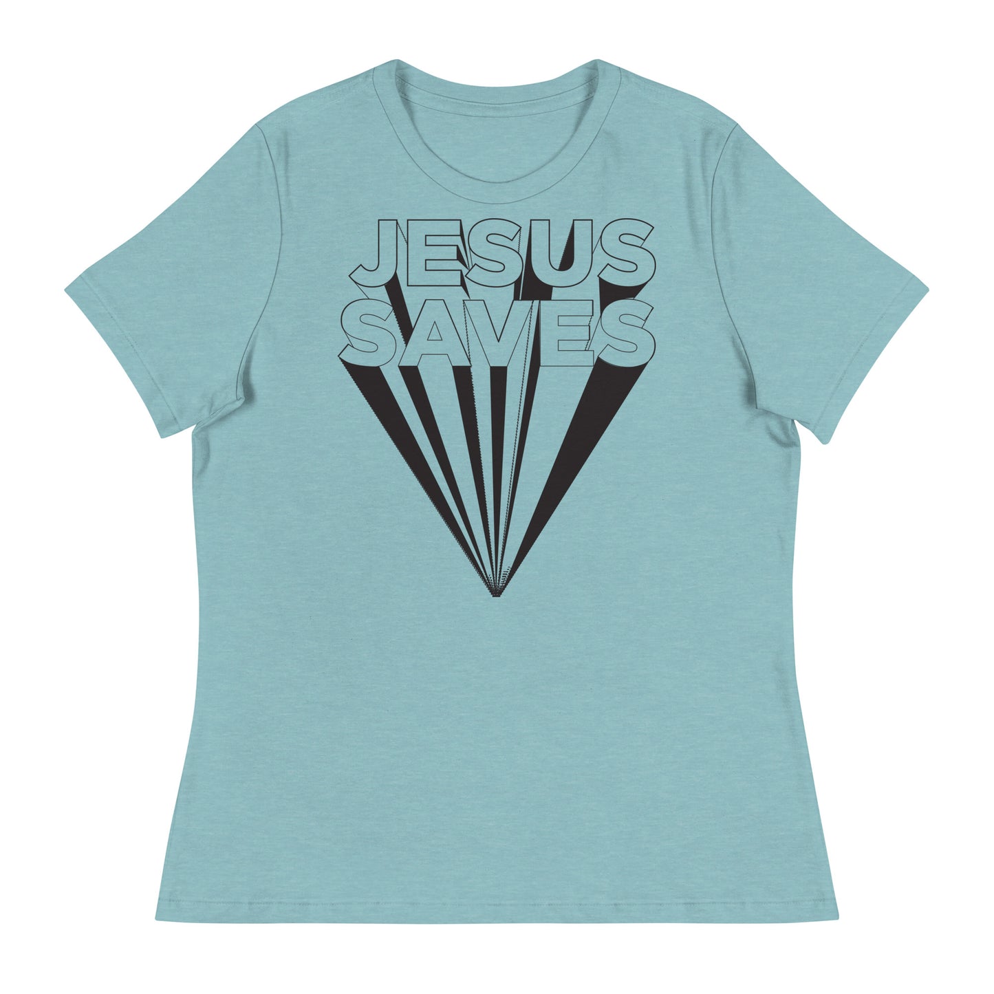 Jesus Saves (Black design) - Women's Relaxed T-Shirt