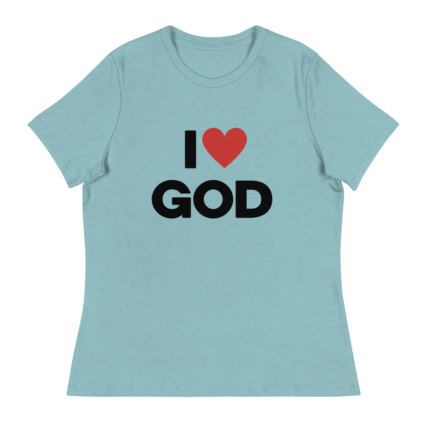 I love God (Black design) -  Women's Relaxed T-Shirt