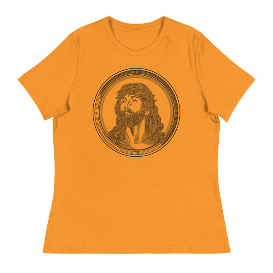 Jesus in Circle (Black design) - Women's Relaxed T-Shirt